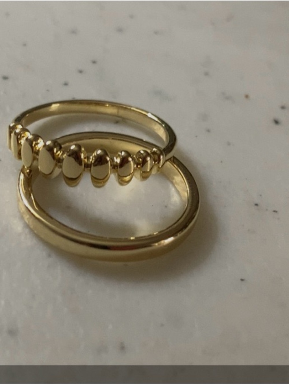 On 34th Gold Plated Stackable Women's Ring Set